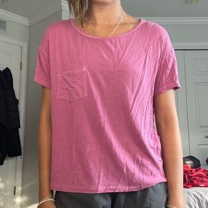 American Eagle Outfitters Soft & Sexy Pink Scoop Neck Short Sleeve Tee - XS